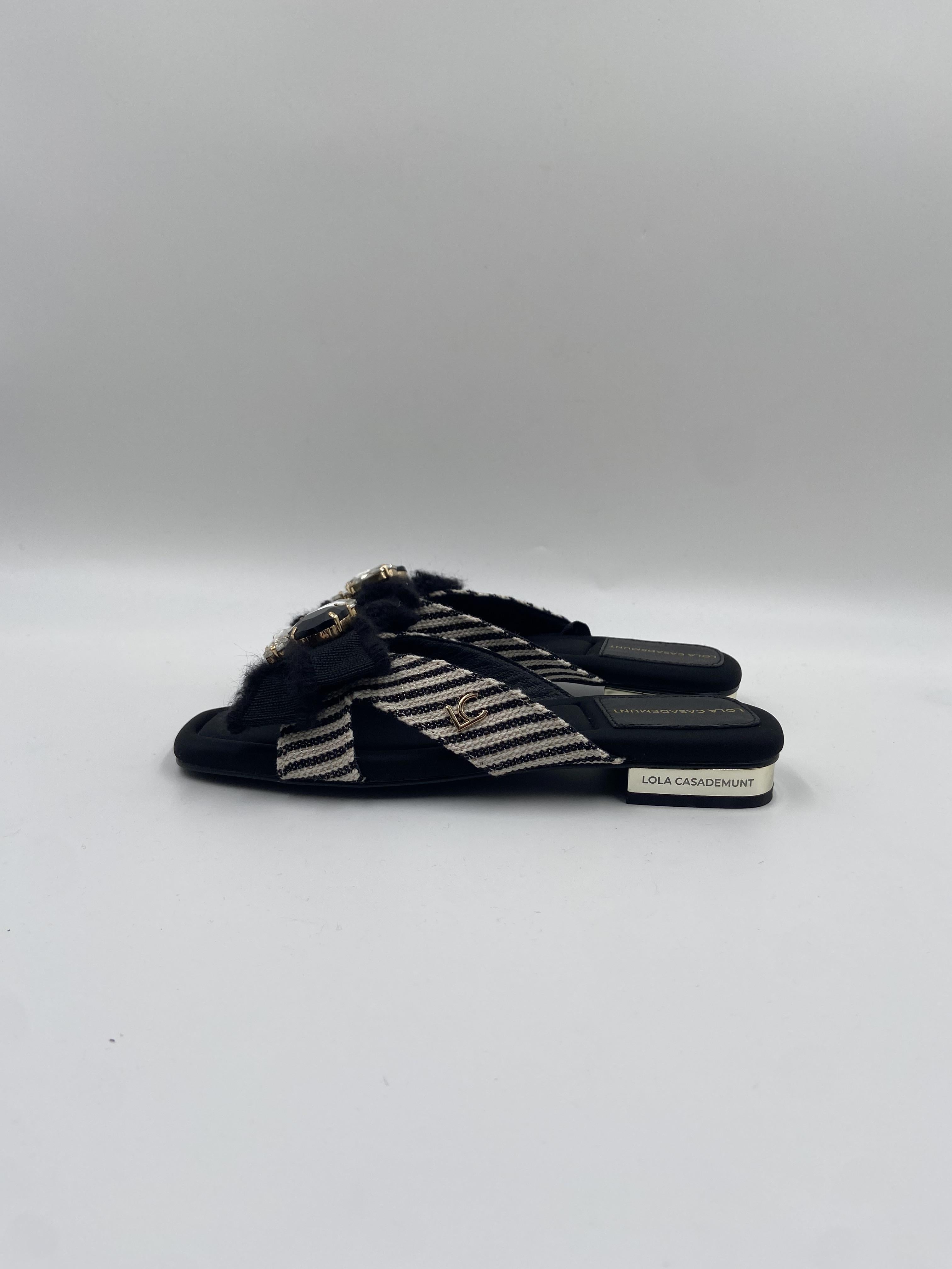 Sandalo rigato fiocco gioiello LS2605051 20N LOLA 