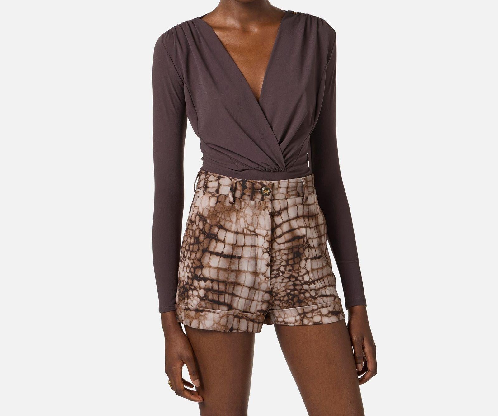 Body in georgette stretch - Elisabetta Franchi BO03162E2 EV9 ELISABETTA FRANCHI 