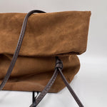 Borsa pieghevole in camoscio - Ofelia AZ208C CASTAGNA OFELIA 