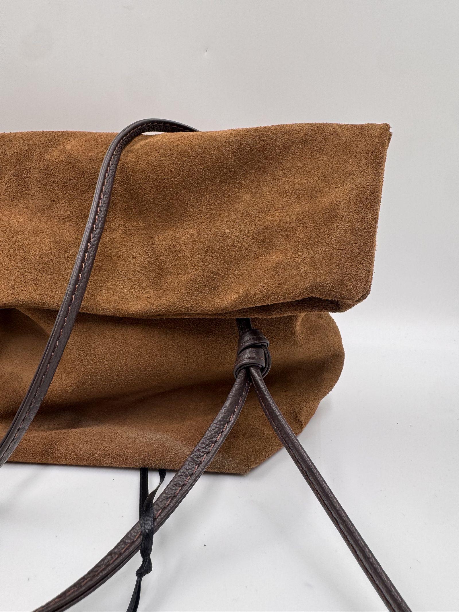 Borsa pieghevole in camoscio - Ofelia AZ208C CASTAGNA OFELIA 
