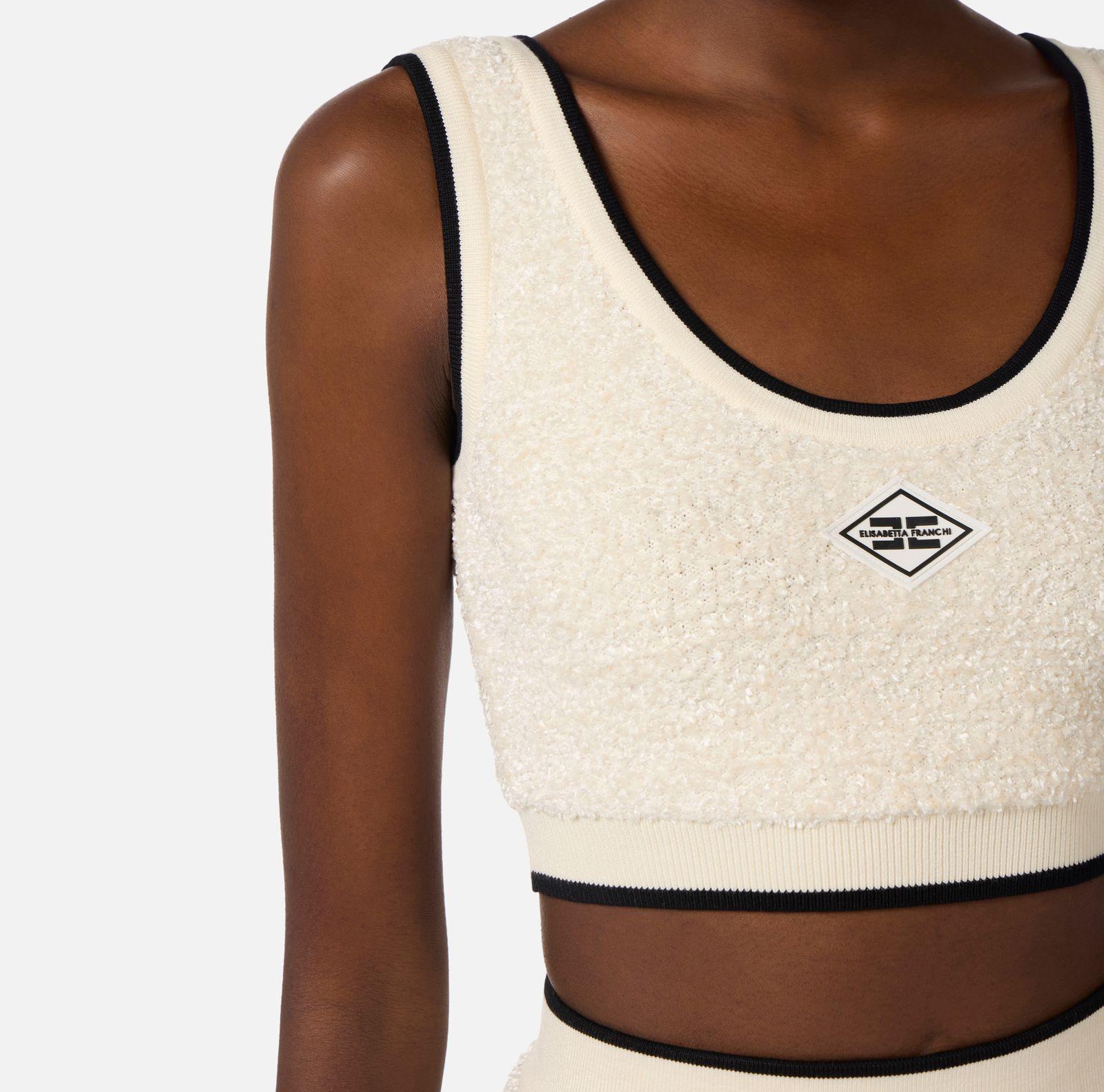 Top in ciniglia bouclè - Elisabetta Franchi TK64S61E2 E84 ELISABETTA FRANCHI 