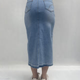 Gonna in denim con spacco davanti