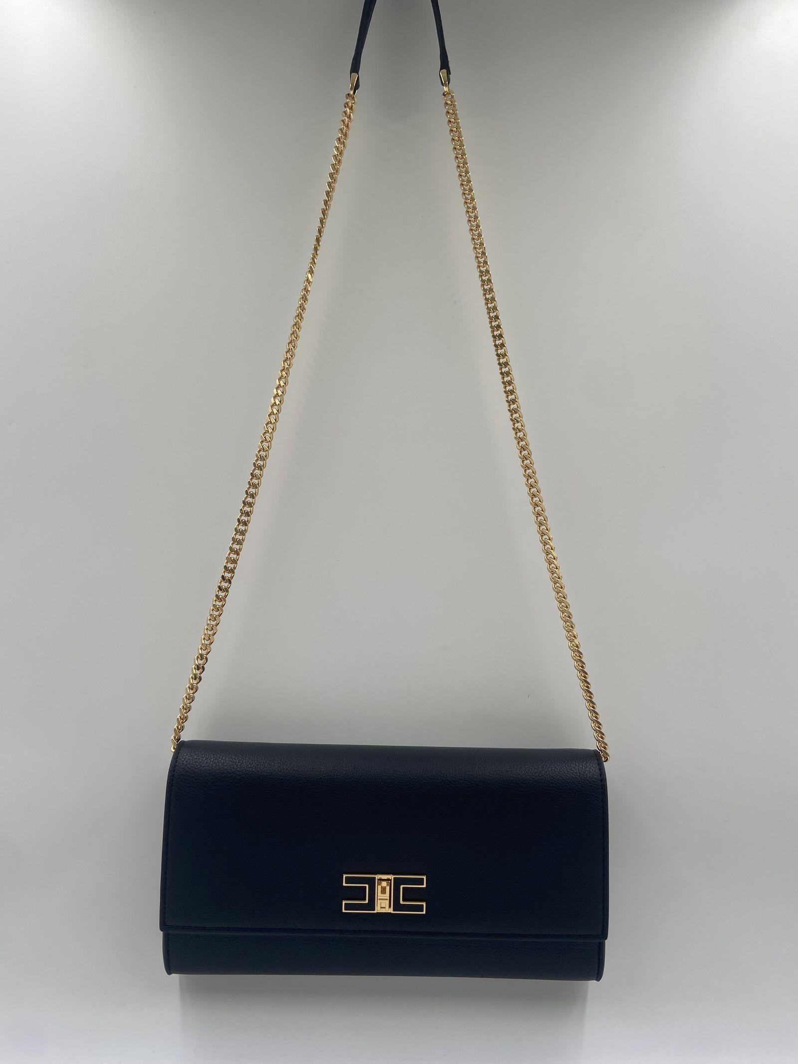 Baguette con tracolla e placca logo - Elisabetta Franchi BS32A51E2 110 ELISABETTA FRANCHI 