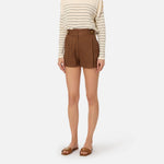 Shorts in lino con cinturini - Elisabetta Franchi SH01162E2 600 ELISABETTA FRANCHI 