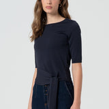 Maglia regular con fiocco laterale FR25ST7002K41601 117 FRACOMINA 