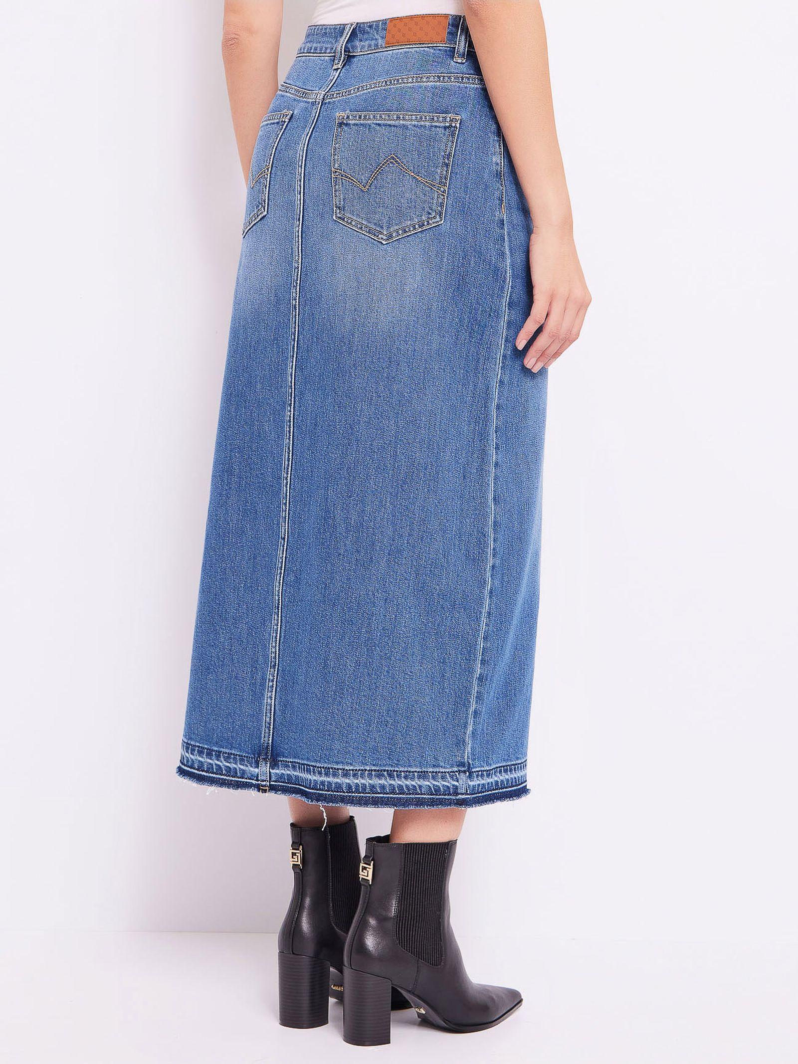 Gonna lunga in denim con strass 421BD76002 00 GAUDI' 
