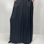 Gonna in raso con pieghe SK1027 NERO OFELIA 