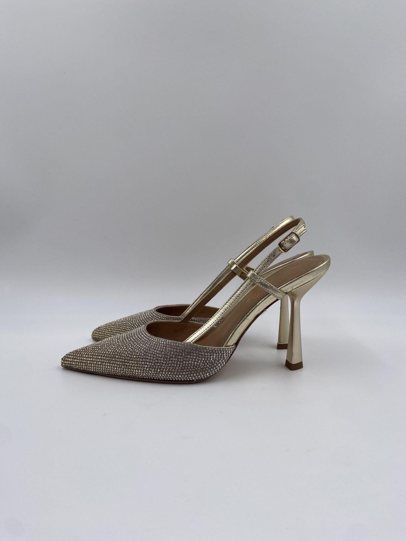 Sandalo alto con mini strass H2250 ORO OFELIA 