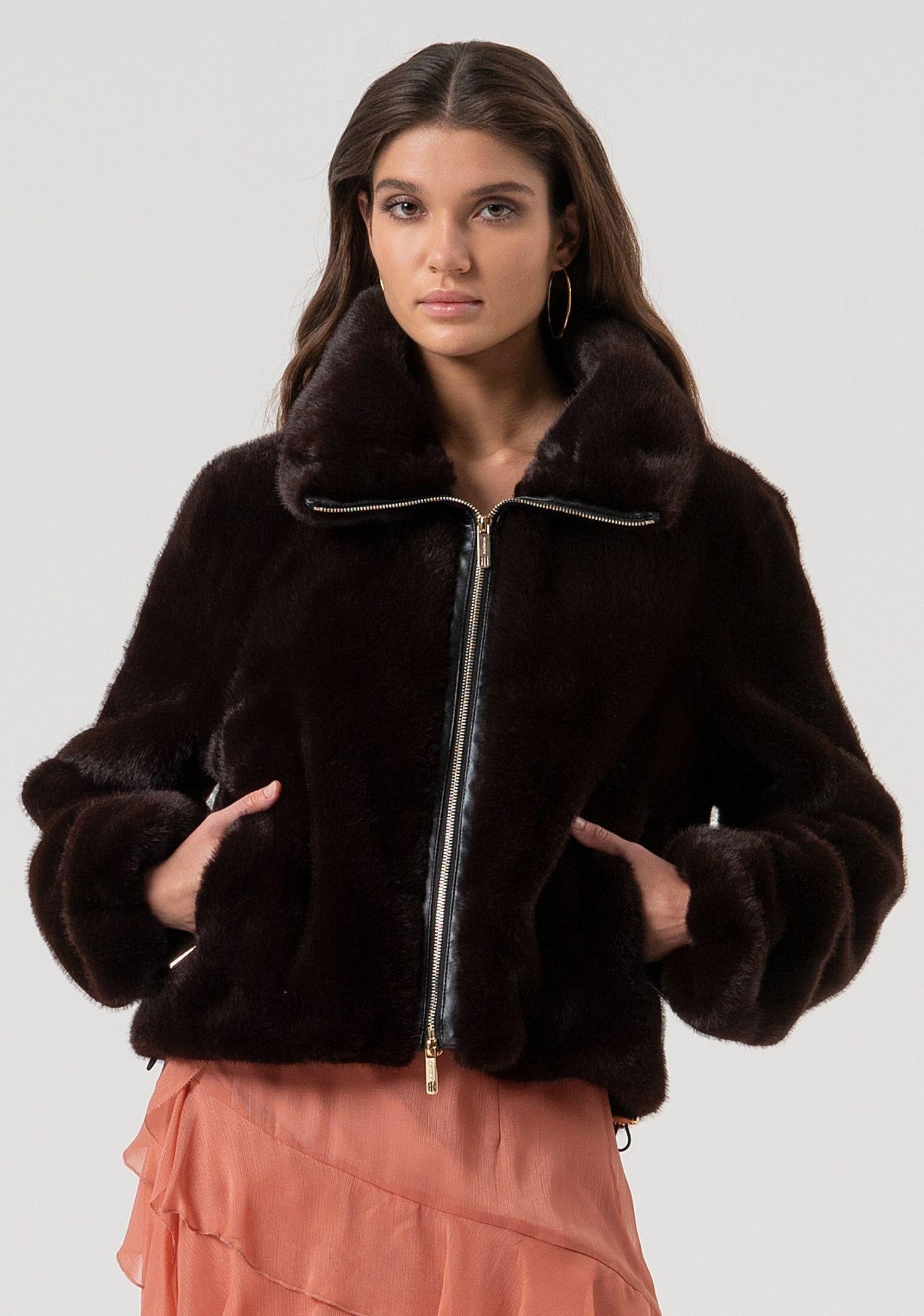 Giacca over con zip FQ25WC4002O44501 091 FRACOMINA 