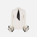 Camicia in goergette con rouches e foulard CAT9647E2 E84 ELISABETTA FRANCHI 