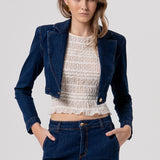 Giacca crop in denim con spalline - Fracomina FR26SJ1016D46093 L23 FRACOMINA 