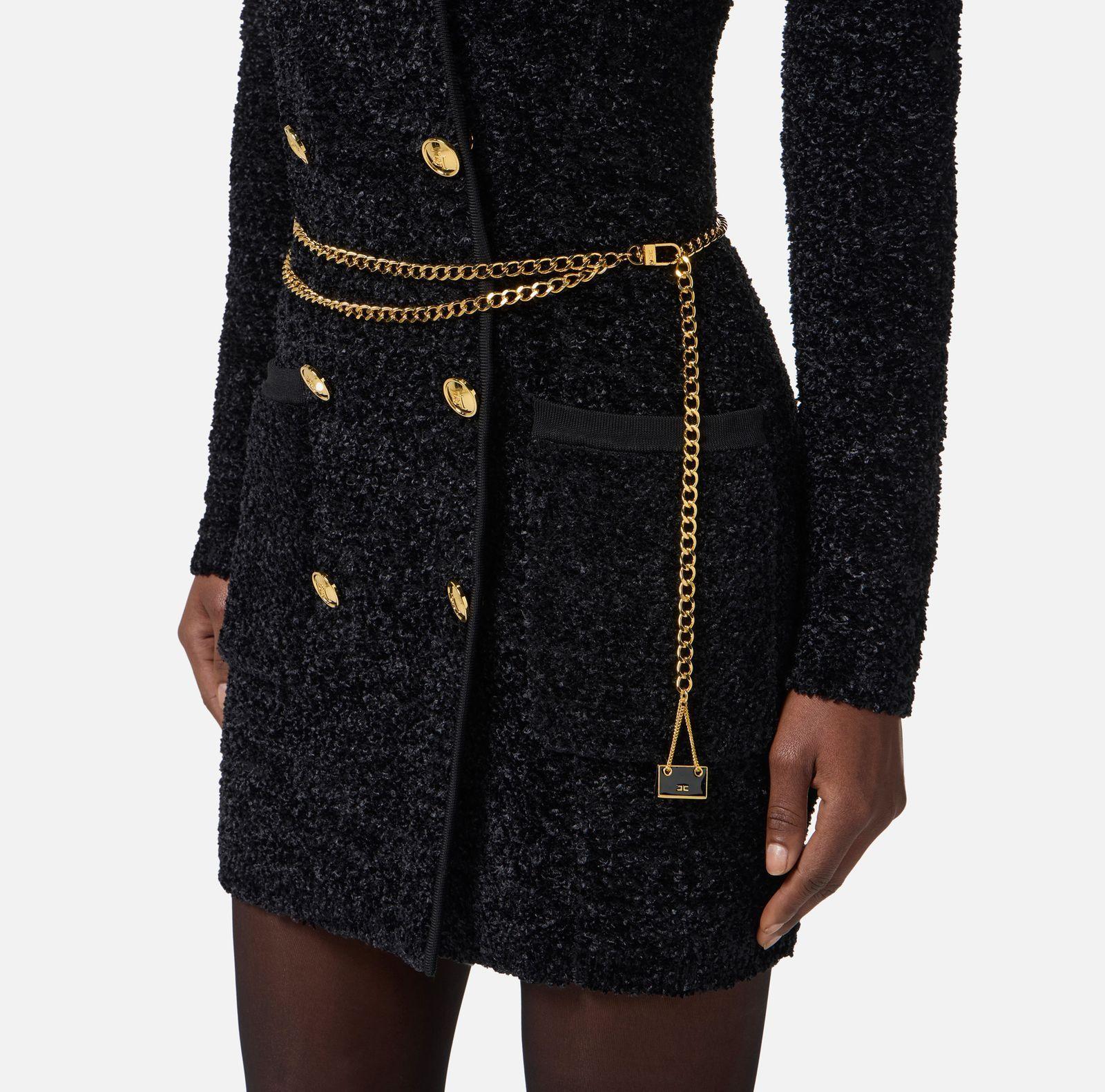 Abito in ciniglia bouclè - Elisabetta Franchi AM32S57E2 110 ELISABETTA FRANCHI 