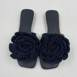 Sandalo ciabatta con fiore 25082016J NERO ANGEL ALARCON 