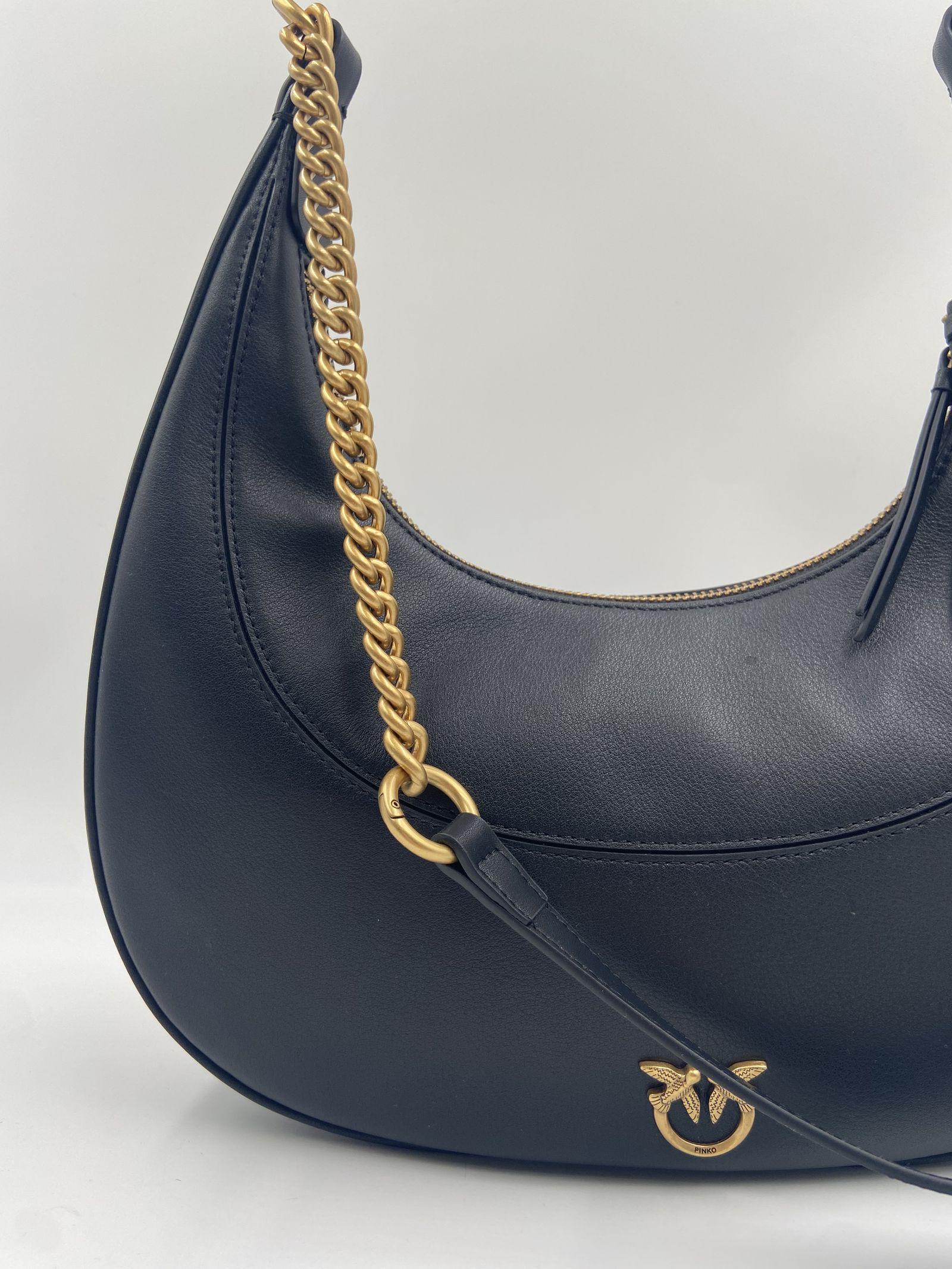 Borsa a spalla in pelle bottolata con catena 101526- A0QOZ99Q PINKO 