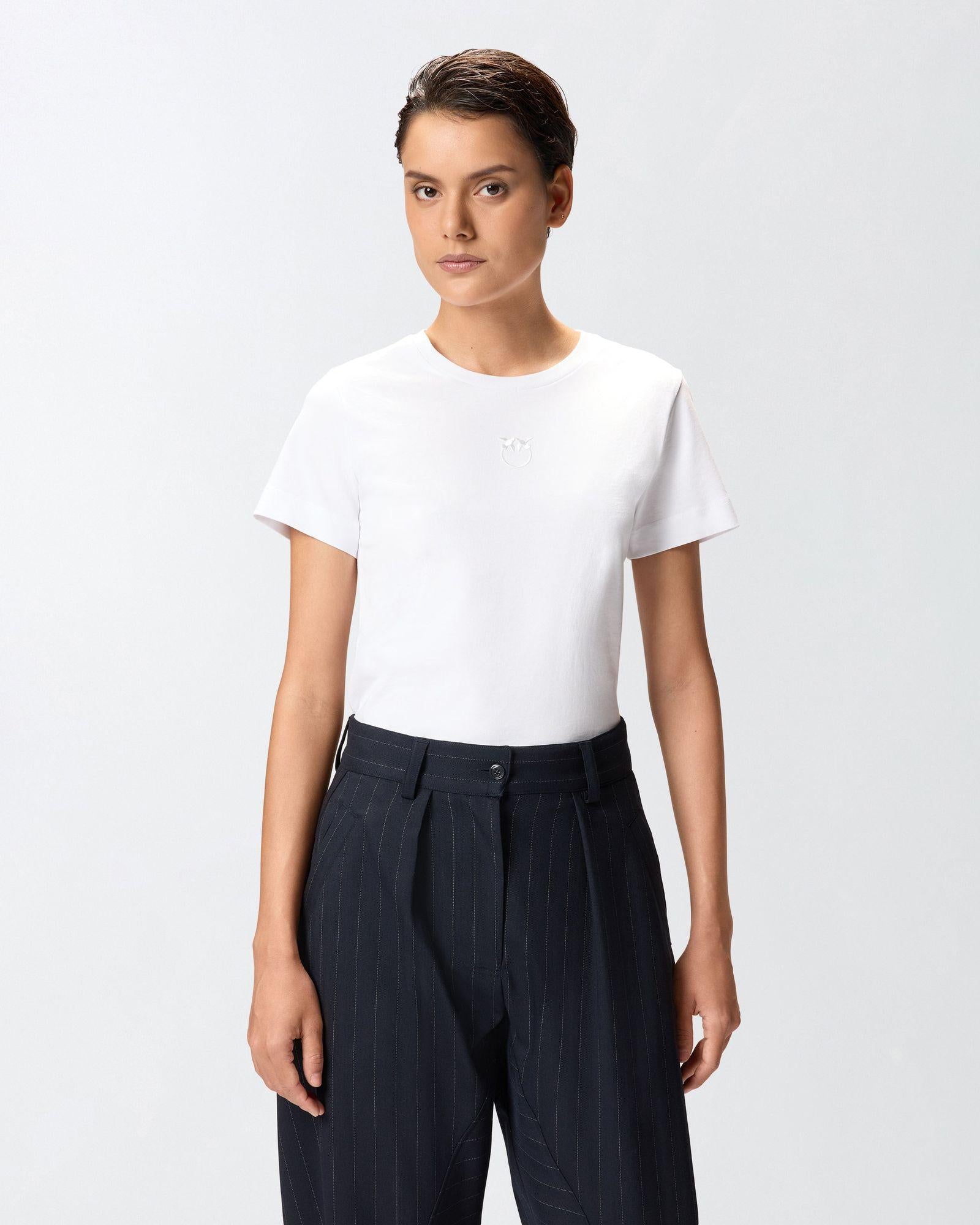 T-shirt con ricamo 100355A2RD Z04 PINKO 