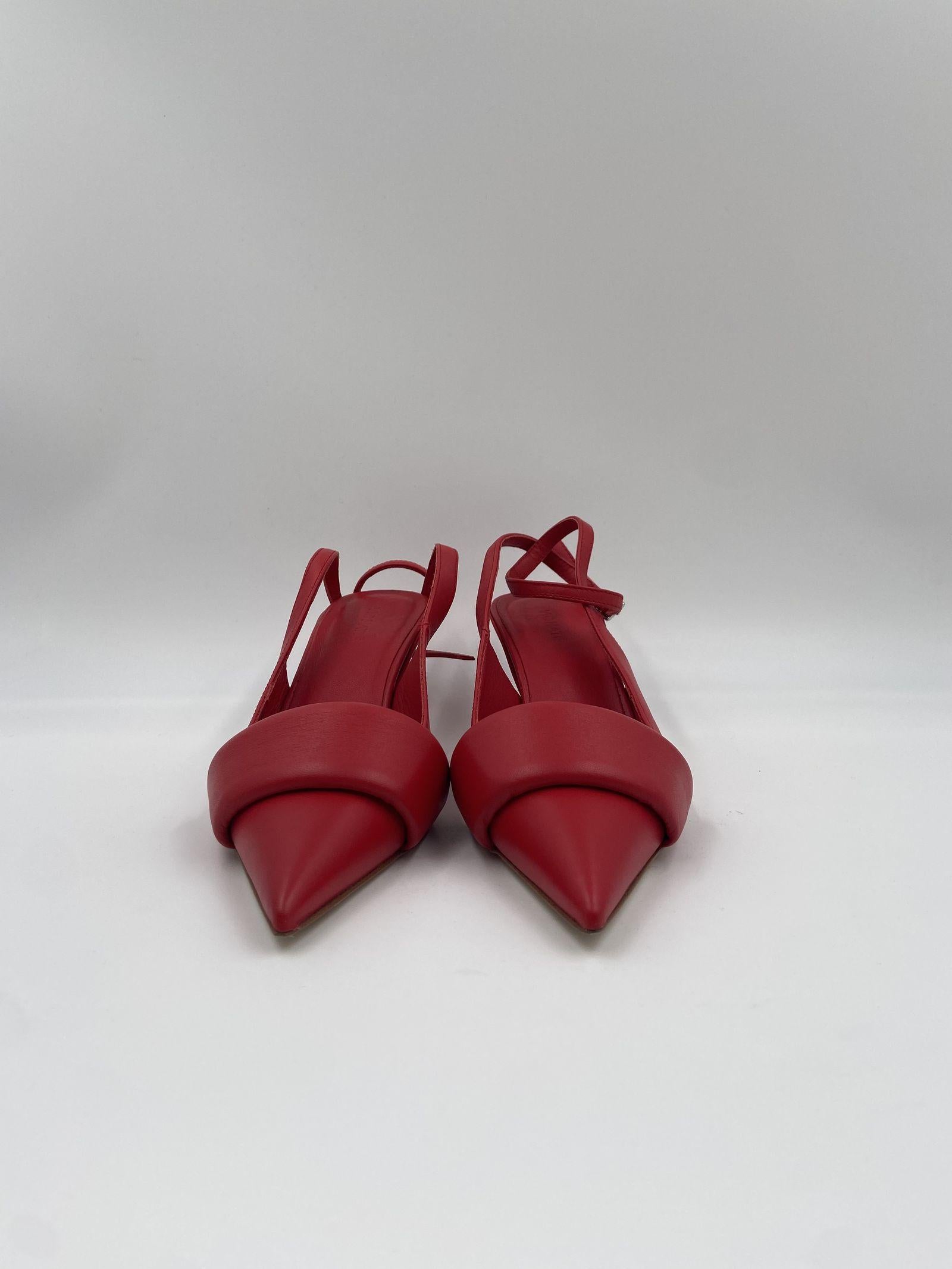 Sandalo slingback in pelle 1A4102D ROSSO VIC MATIE' 