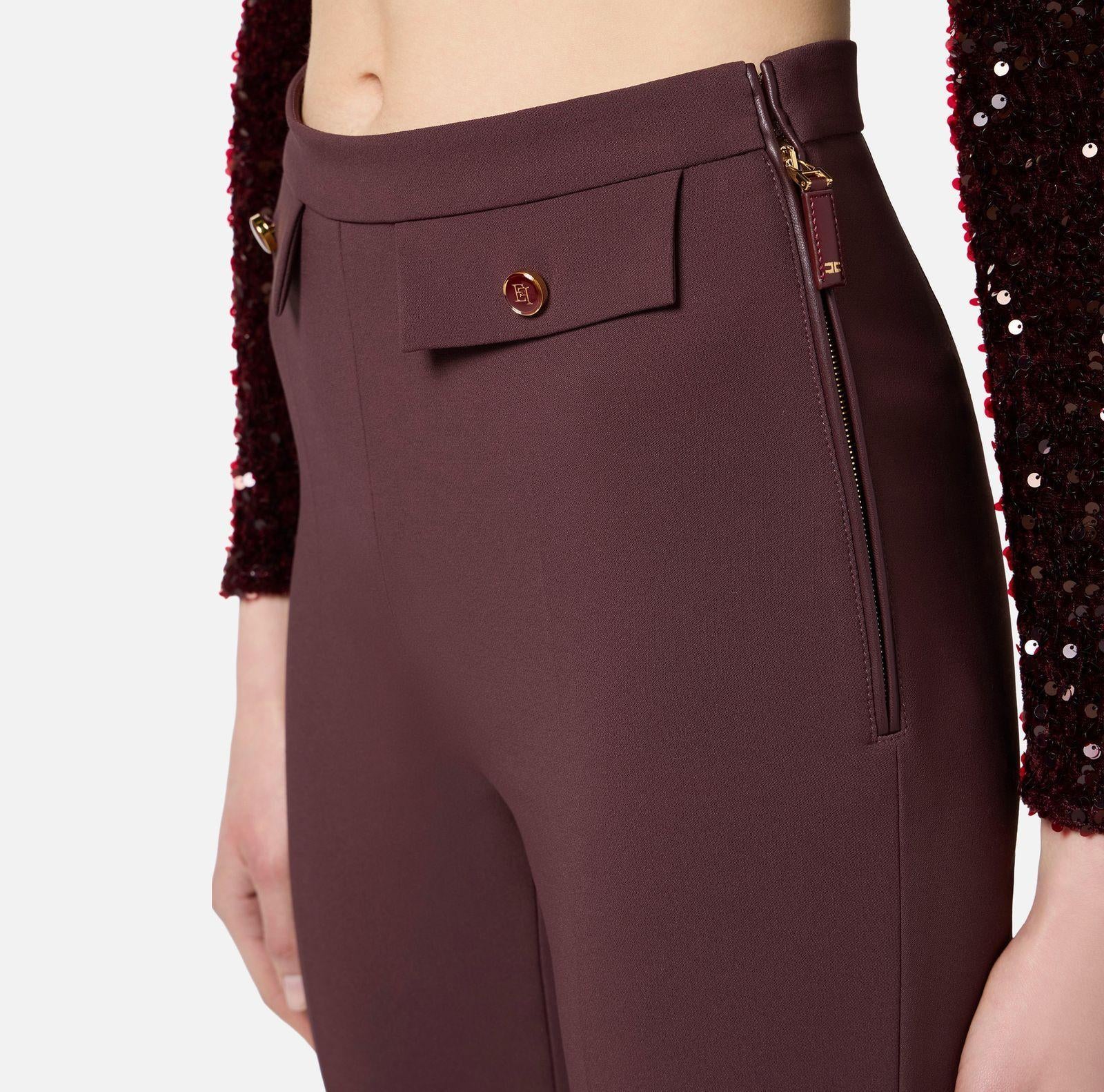 Pantalone slim fit con patte - Elisabetta Franchi PA12056E2 EA3 ELISABETTA FRANCHI 