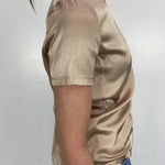 T-shirt lucida girocollo MM203633 CIOCCOLATO OFELIA 