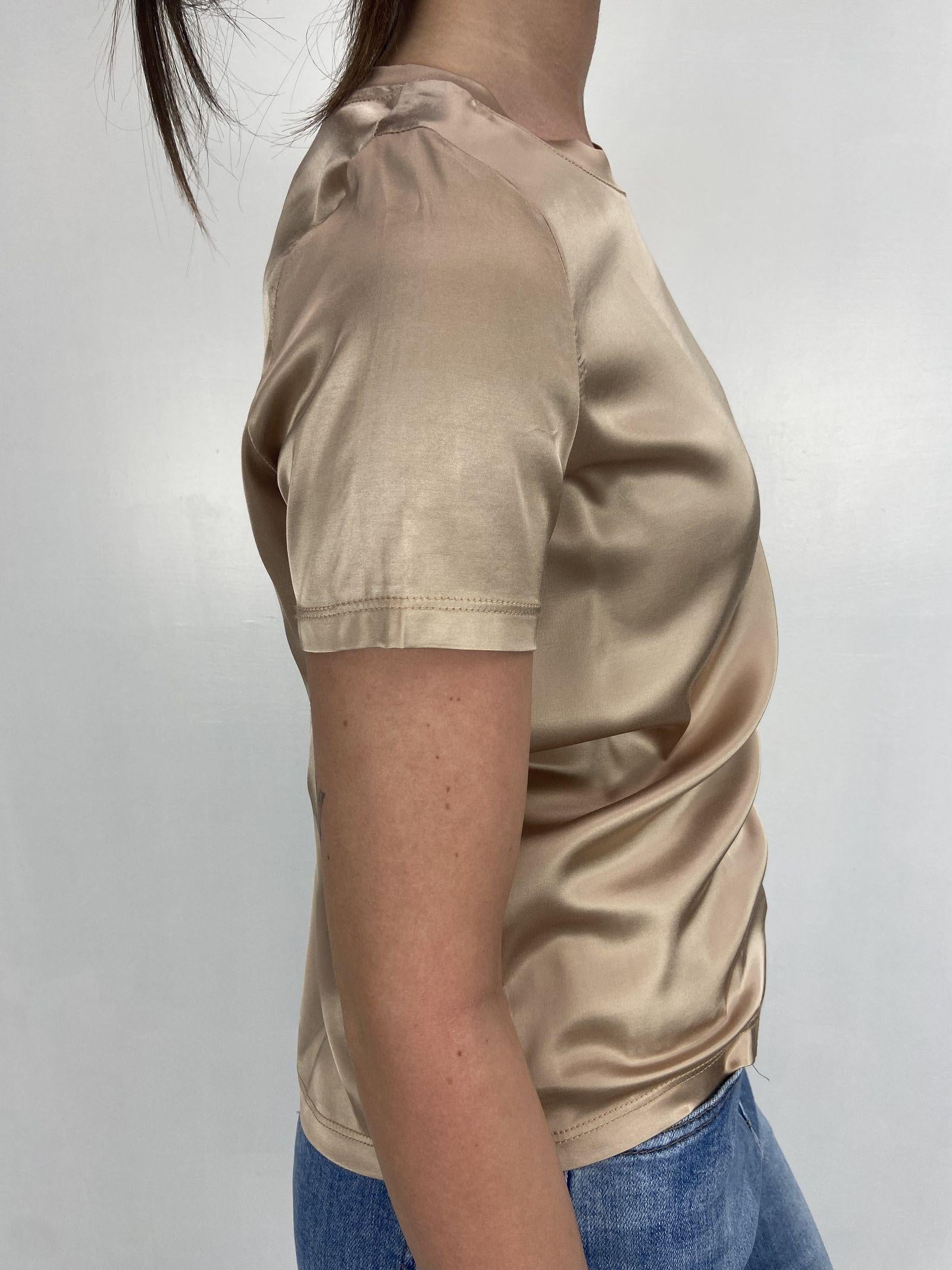 T-shirt lucida girocollo MM203633 CIOCCOLATO OFELIA 