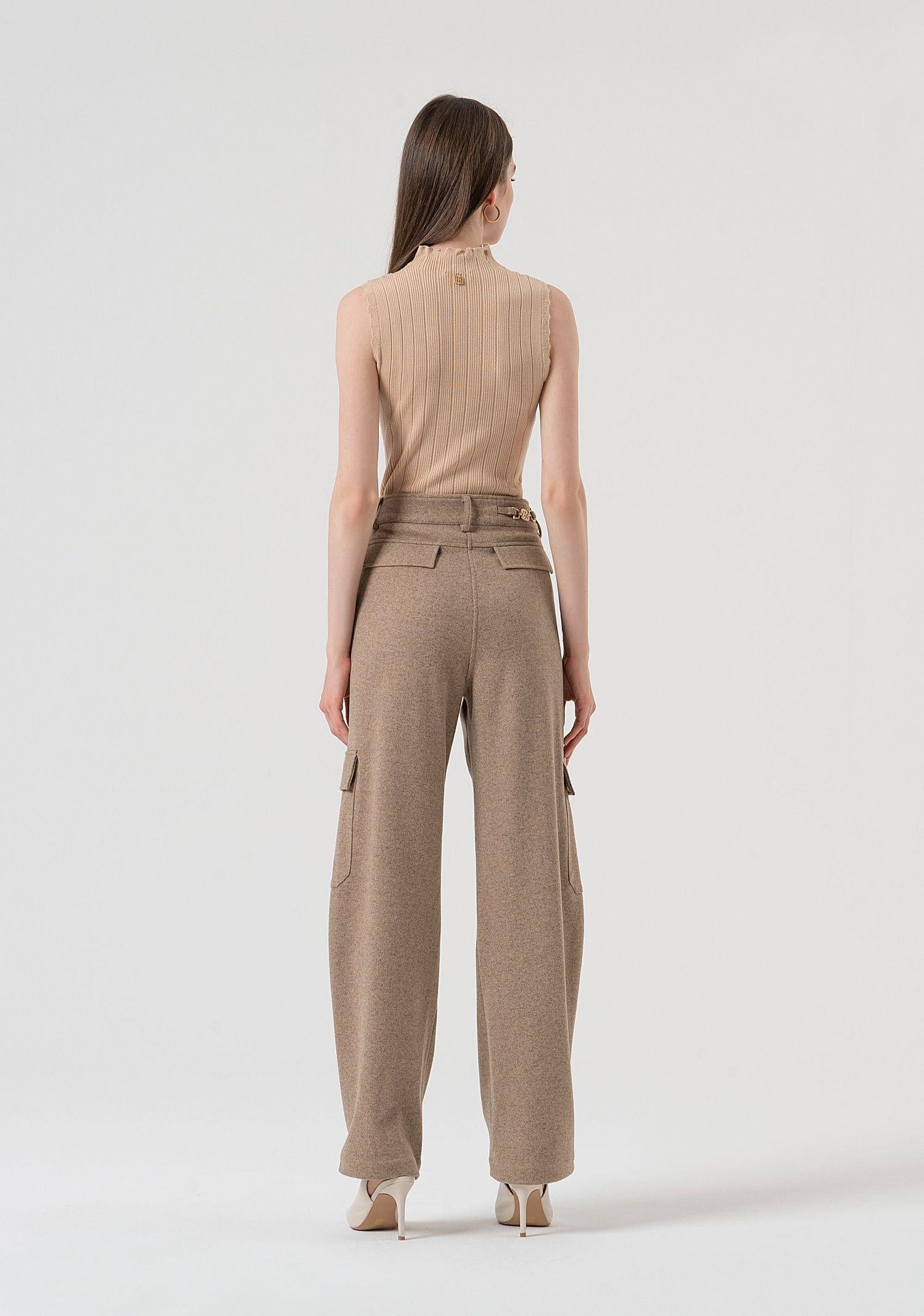 Pantalone cargo vita alta FR25WVC014W80501 L46 FRACOMINA 