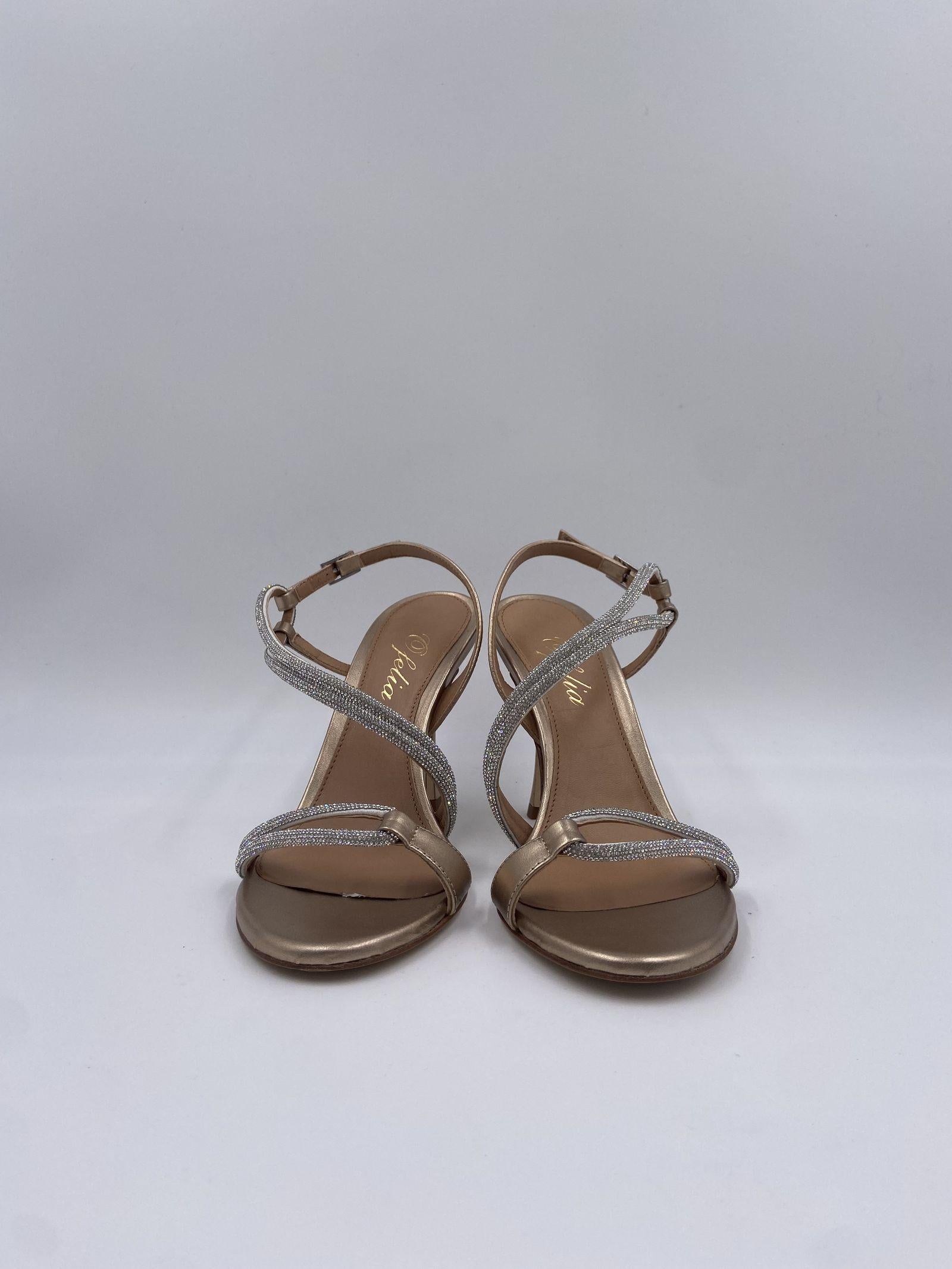 Sandalo alto con strass 2599 ORO OFELIA 