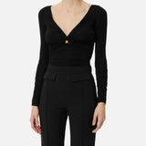 Maglia in jersey con gioiello - Elisabetta Franchi MD02962E3 110 ELISABETTA FRANCHI 