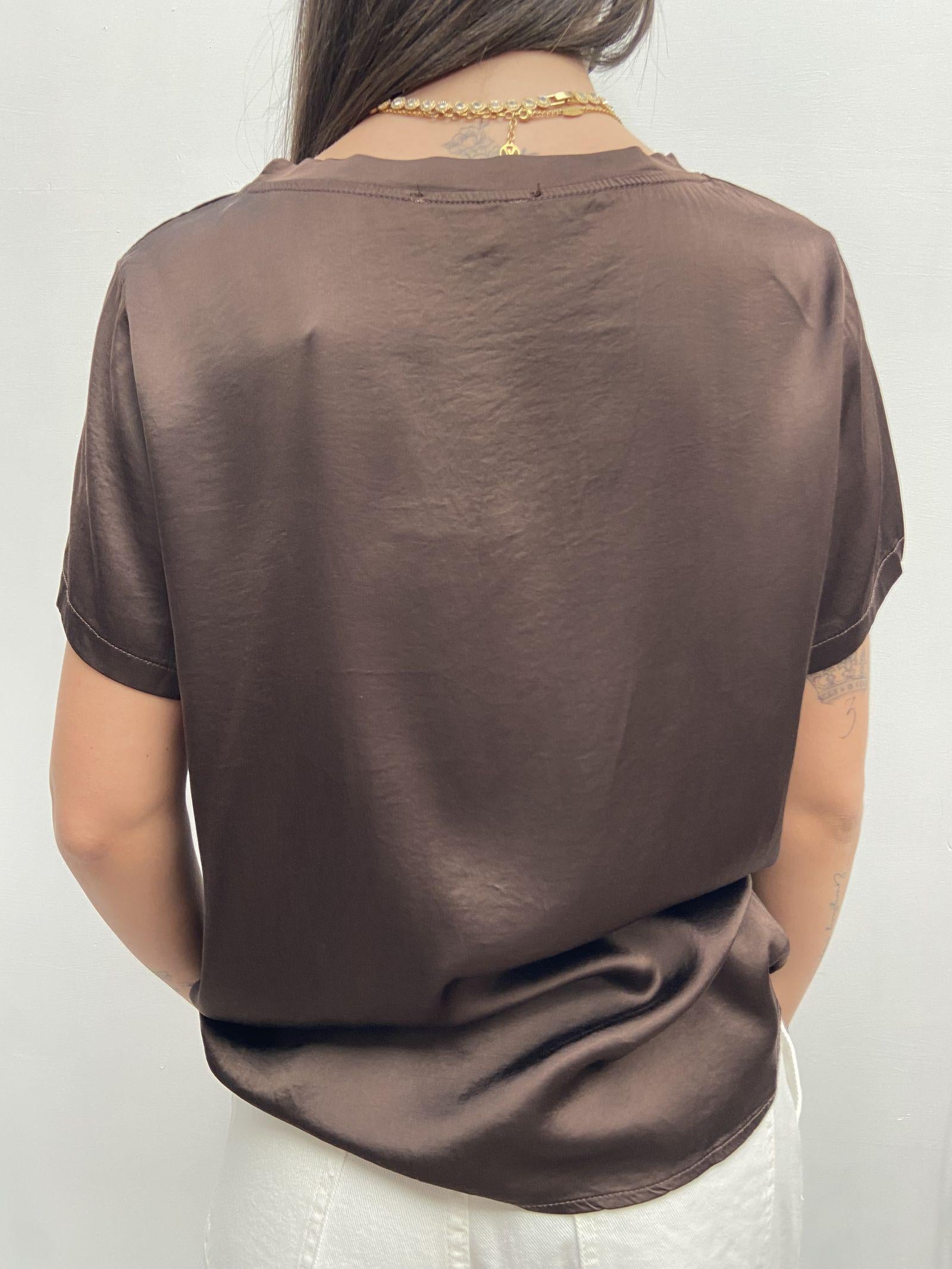 T- shirt girocollo satinata - Ofelia MS2003 MORO OFELIA 