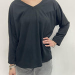 T-shirt scollo a V 2831 NERO OFELIA 