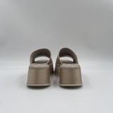 Sandalo zeppa satin