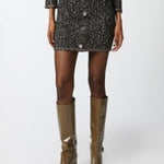 Minigonna in maglia bouclè con paillettes 103964-A21R ZM7 PINKO 