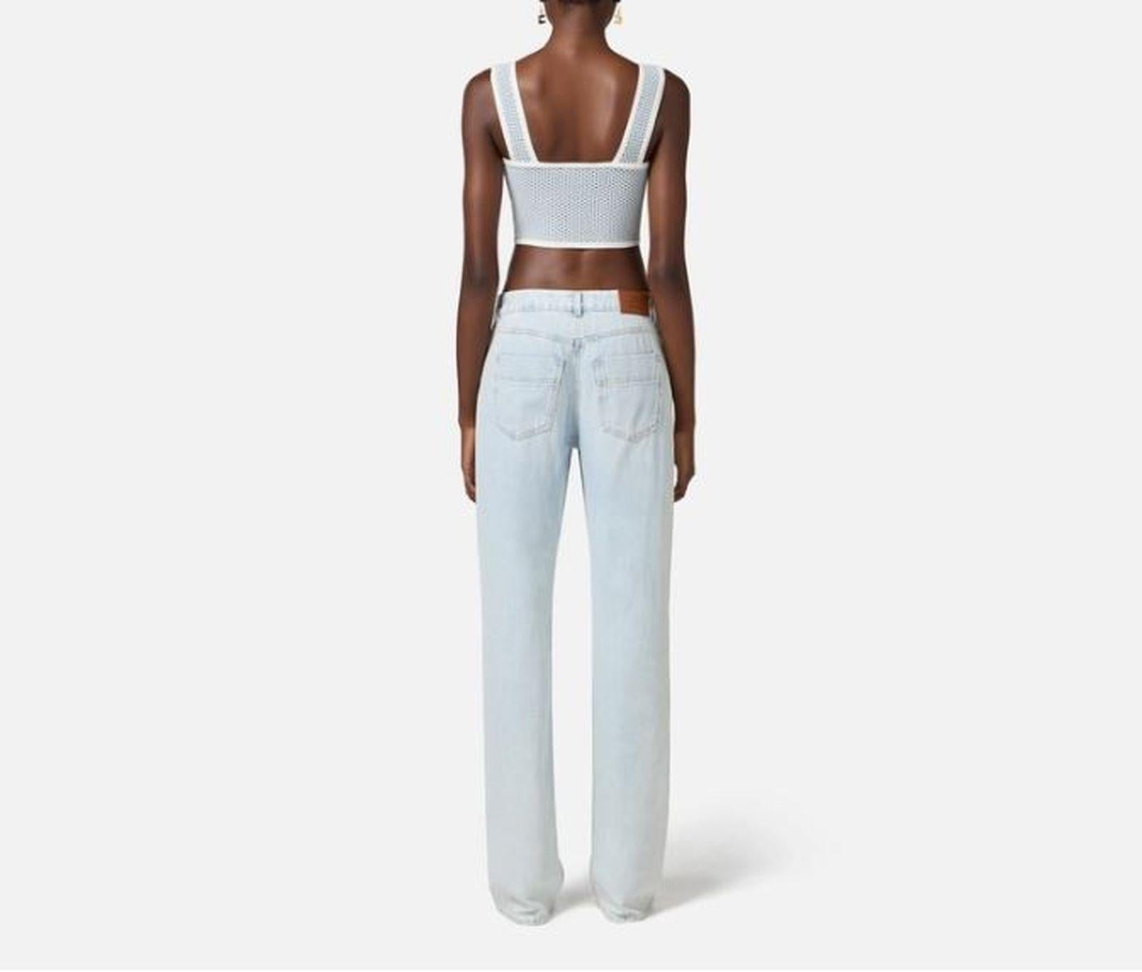 Jeans a palazzo con dettaglio logo - Elisabetta Franchi PJ94I51E2 192 ELISABETTA FRANCHI 