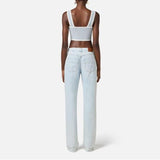Jeans a palazzo con dettaglio logo - Elisabetta Franchi PJ94I51E2 192 ELISABETTA FRANCHI 
