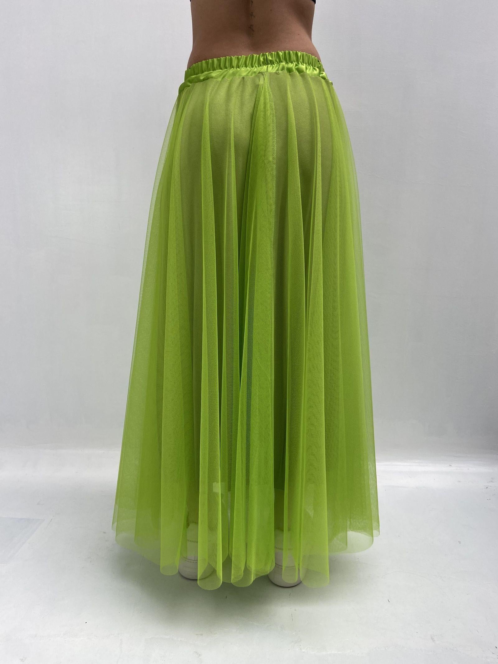 Gonna lunga in tulle MK04.015 LIME OFELIA 