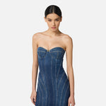 Abito bustier in denim AJ44D56E2 104 ELISABETTA FRANCHI 