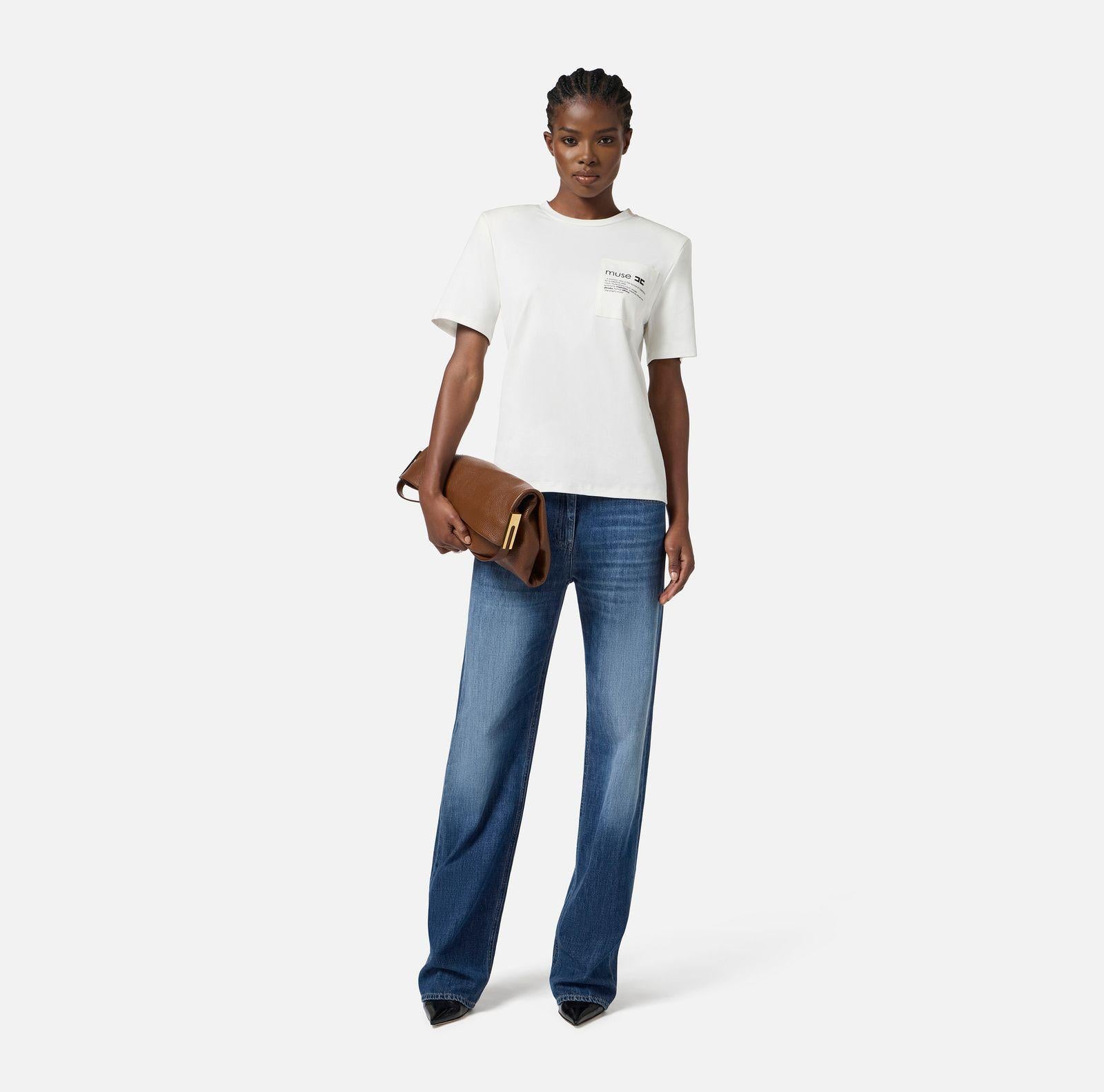 T-shirt con taschino MA02056E2 270 ELISABETTA FRANCHI 