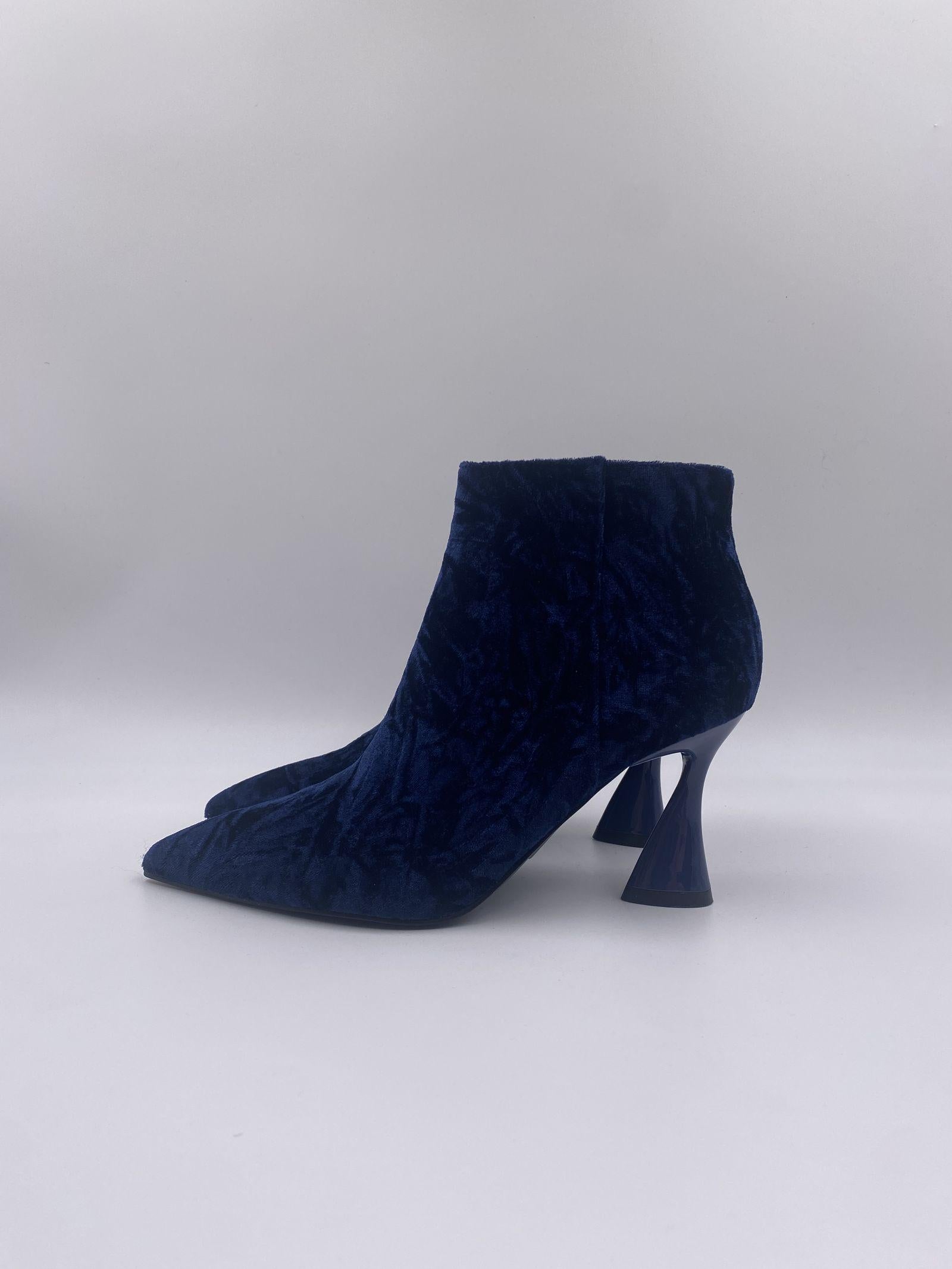Tronchetto in velluto - Jeannot PJ584C BLU JEANNOT 
