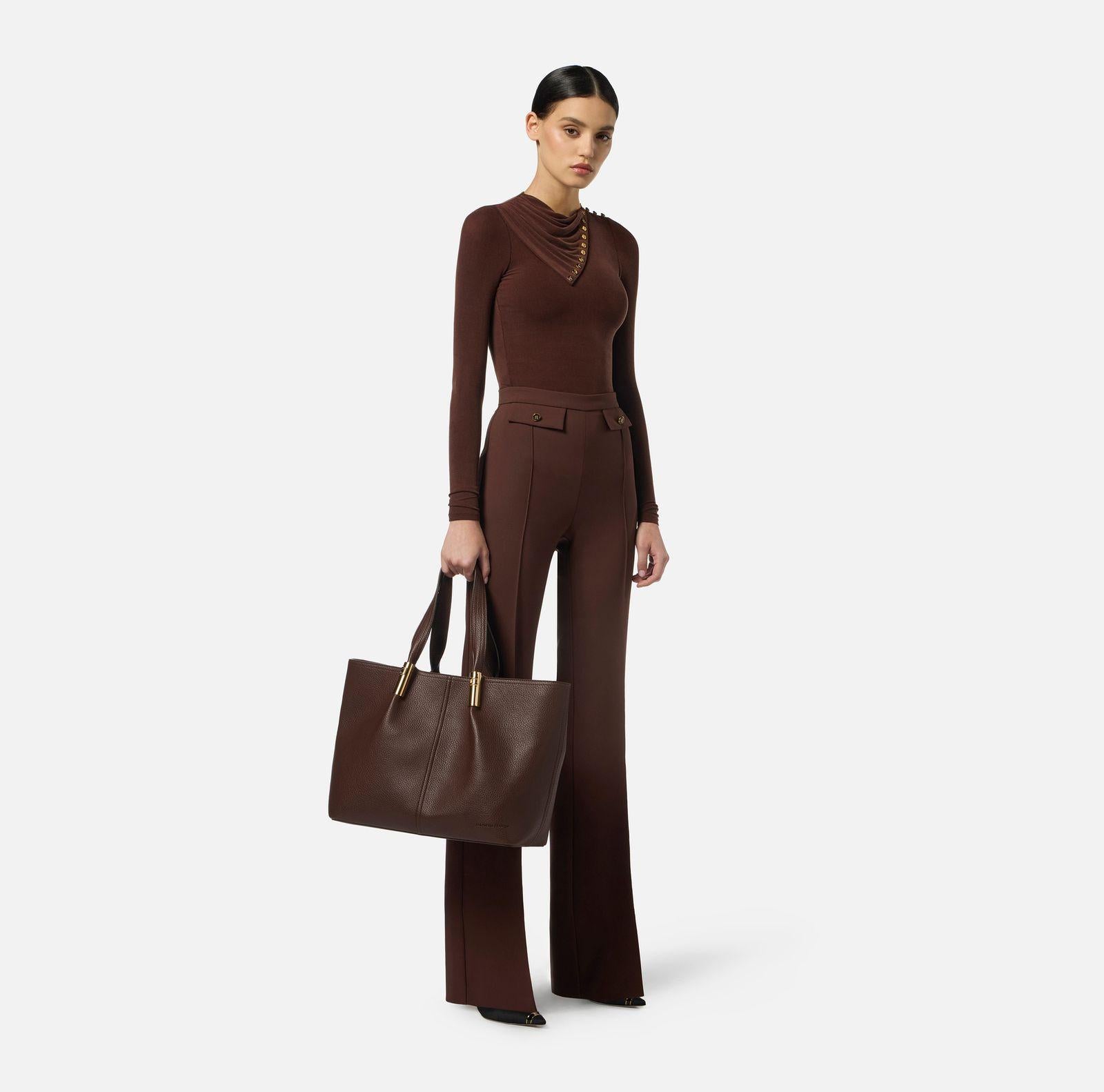 Pantalone palazzo con patte davanti PA12156E2 EA3 ELISABETTA FRANCHI 