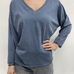 T-shirt scollo a V - Ofelia 2831 BLU OFELIA 