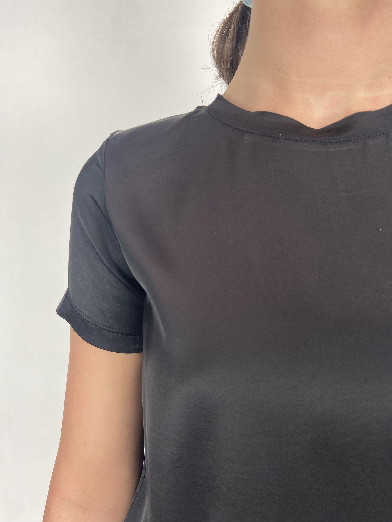 T-shirt lucida girocollo MM203633 NERO OFELIA 