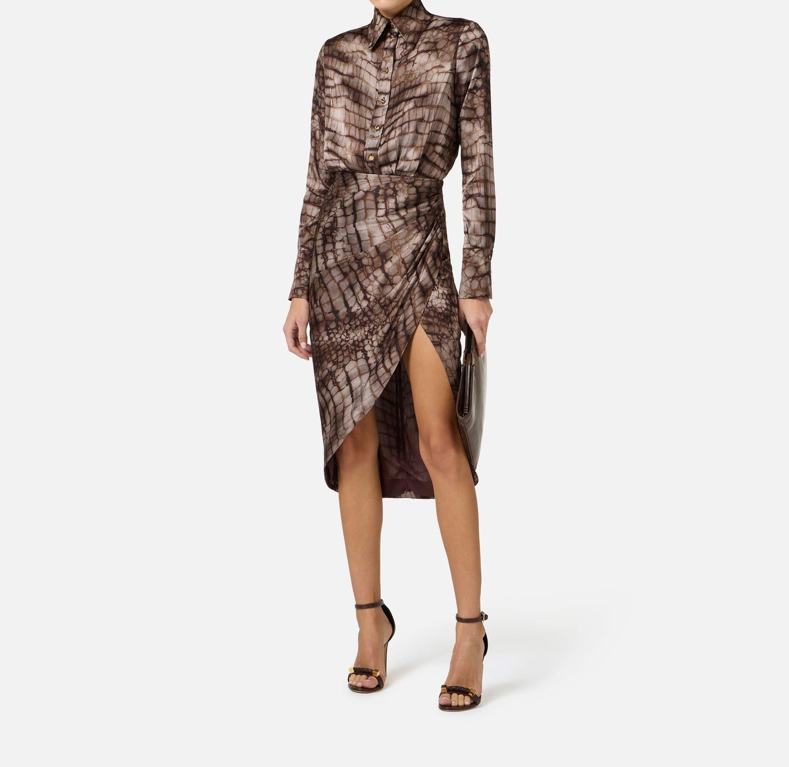 Abito stampa alligatore - Elisabetta Franchi AB89261E2 644 ELISABETTA FRANCHI 