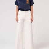 Pantalone flare in gabardina stretch