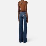 Jeans palazzo con bottoni - Elisabetta Franchi PJ19D61E2 104 ELISABETTA FRANCHI 