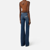 Jeans palazzo con bottoni - Elisabetta Franchi PJ19D61E2 104 ELISABETTA FRANCHI 