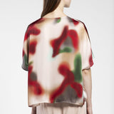 Blusa in raso fantasia multicolor