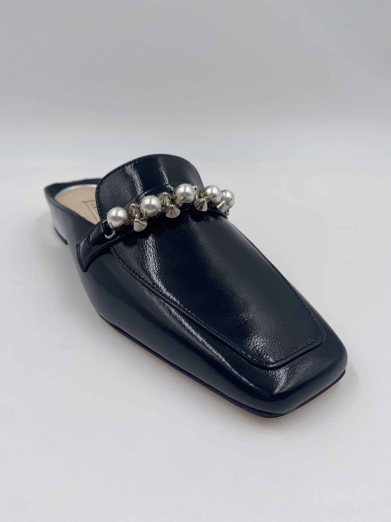 Sabot con perle e borchie 602 NERO CHIARINI 