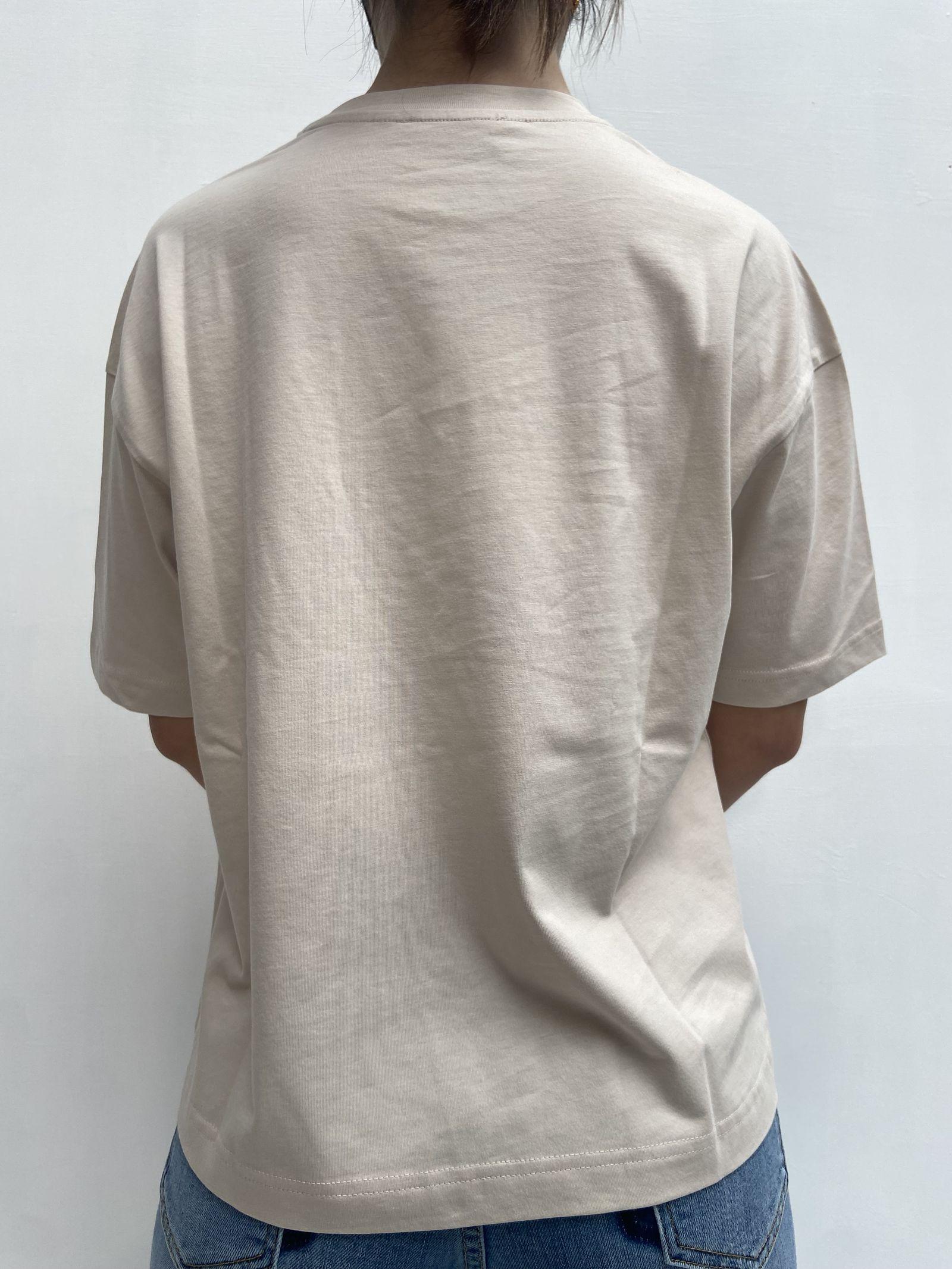 T-shirt con stampa TS301 BEIGE TOP-TEE 