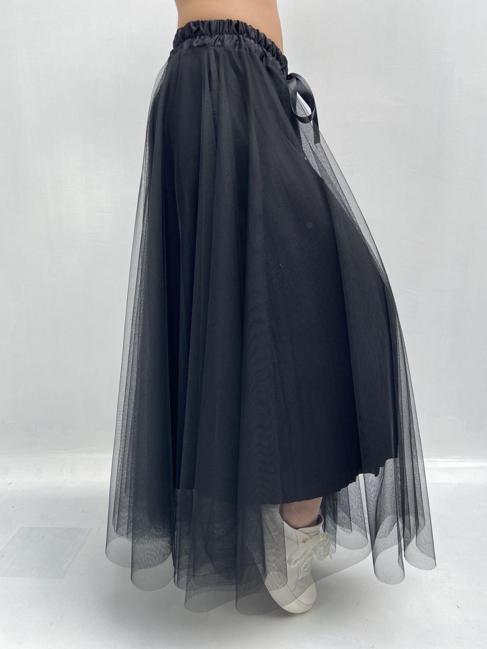Gonna lunga in tulle MK04.015 NERO OFELIA 