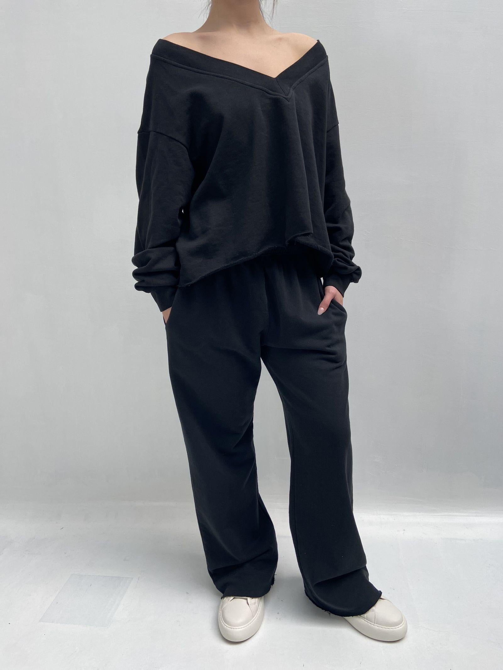 Pantalone con elastico A1263 NERO OFELIA 