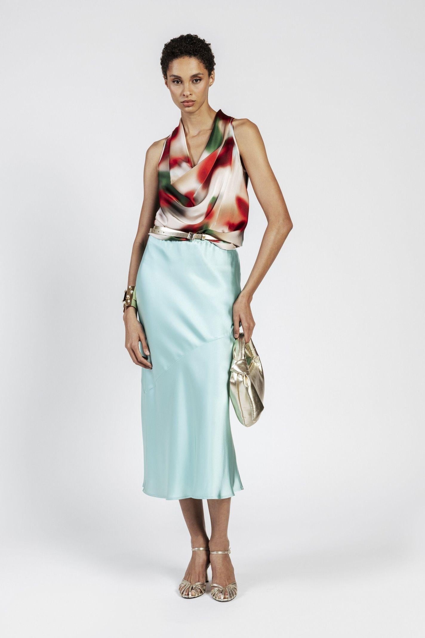 Top in raso fantasia multicolor - Carla G MUSA30D8 03 CARLA G. 