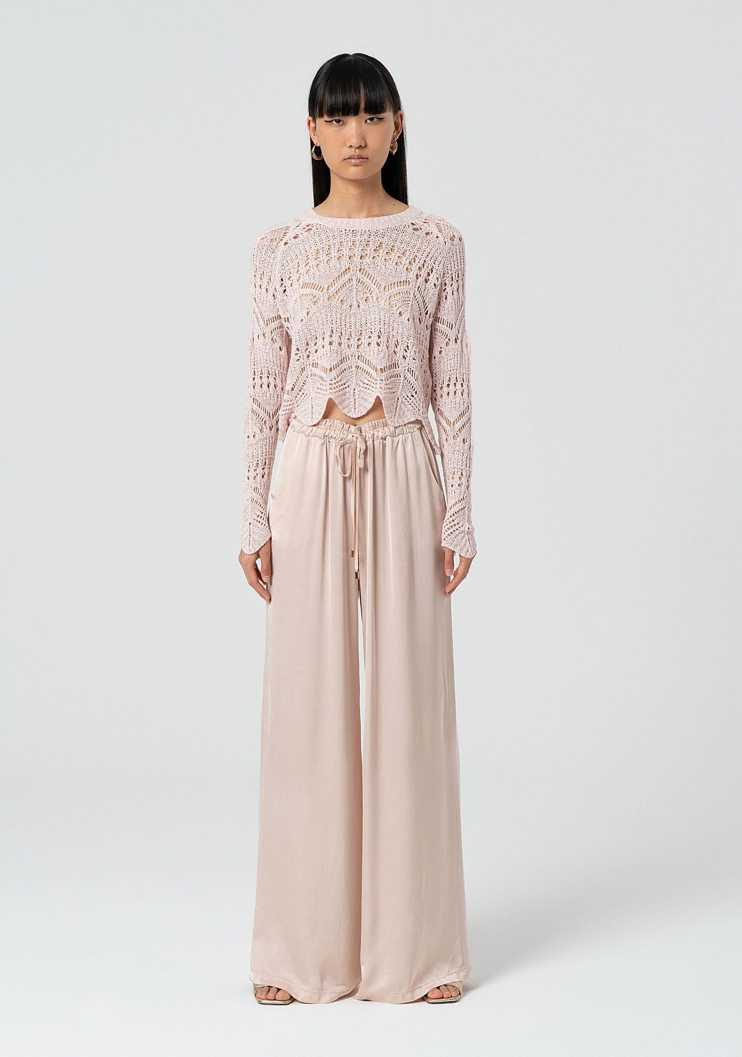 Pantalone palazzo wide in viscosa FJ25SV3003W45101 E06 FRACOMINA 